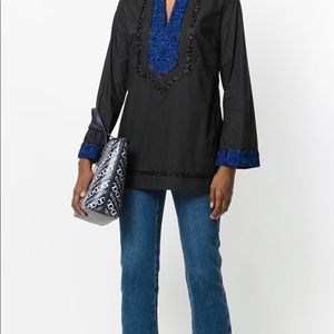 Tory Burch Embellished Linen Tory Tunic